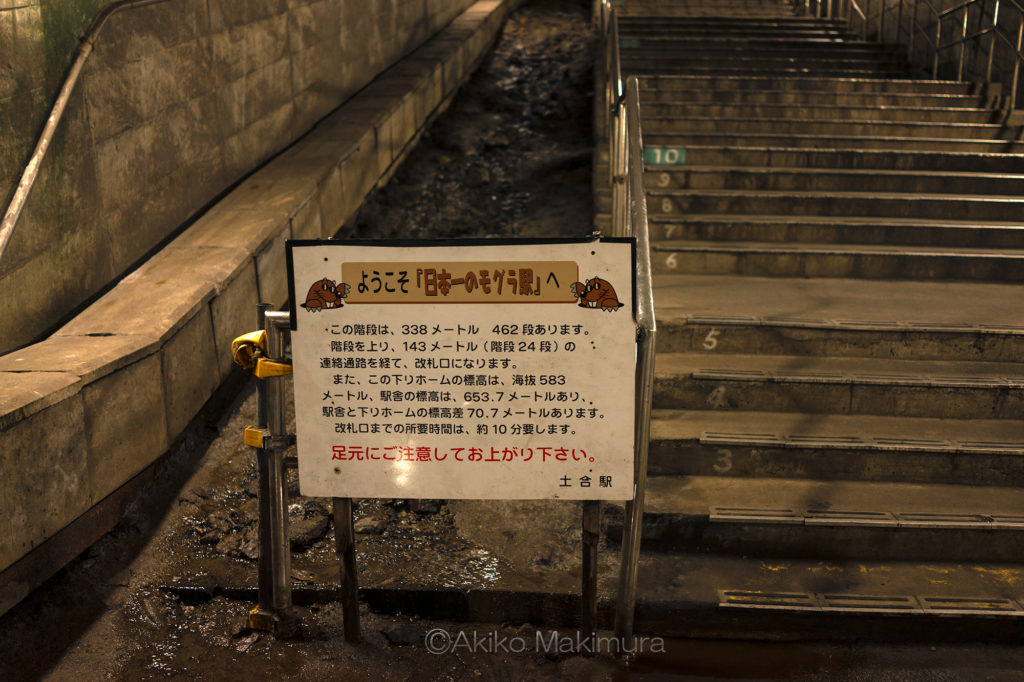 日本一のモグラ駅、上越線土合駅の階段